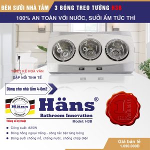 Đèn Sưởi Nhà Tắm Hans 3 Bóng H3B